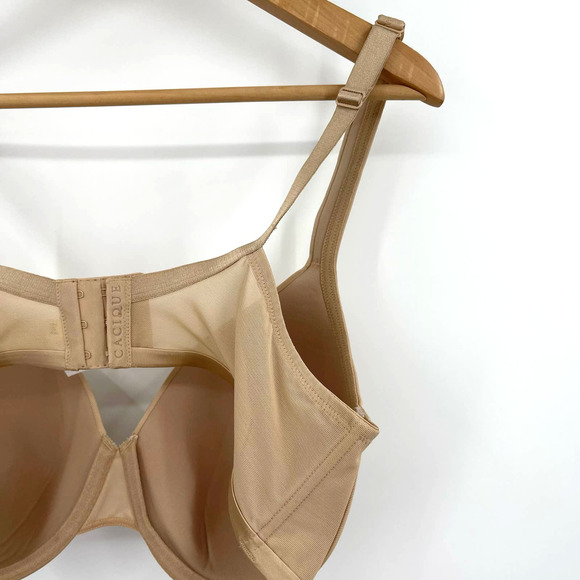 Cacique Smooth Lightly Lined Full Coverage Bra in Cafe Size 40D Nude T-Shirt Bra - Picture 13 of 16